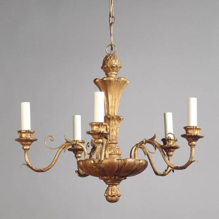 Picture of GILTWOOD ROCOCO CHANDELIER, 5 LIGHTS