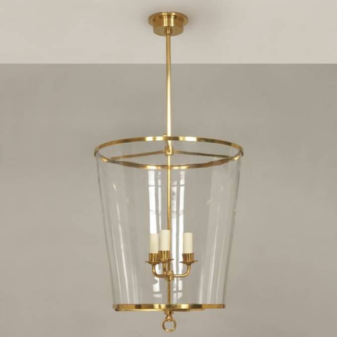 Picture of ZURICH LANTERN, LARGE, FIXED ROD, BRASS, 3 LIGHTS