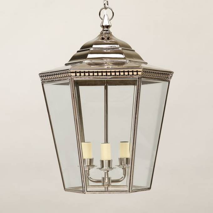 Picture of GEORGIAN PORCH LANTERN, LARGE, NICKEL, 3 LIGHTS