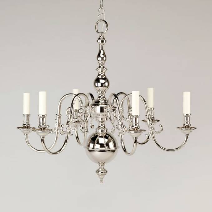 Picture of DUTCH CHANDELIER, SMALL, NICKEL, 6 LIGHTS