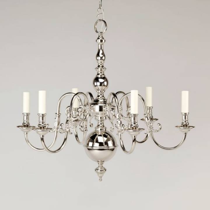 Picture of DUTCH CHANDELIER, SMALL, NICKEL, 6 LIGHTS