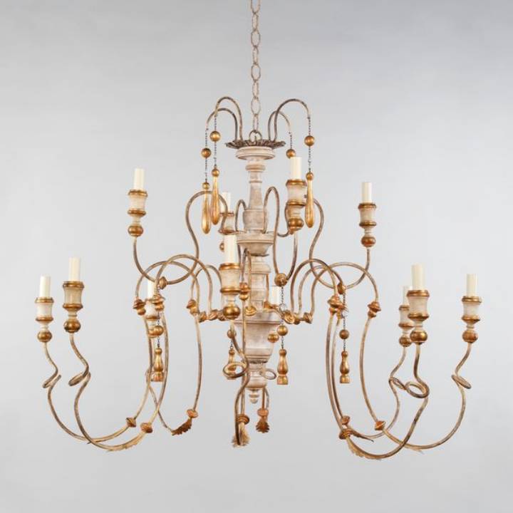 Picture of FIGEAC CHANDELIER, LARGE, IVORY, 12 LIGHTS