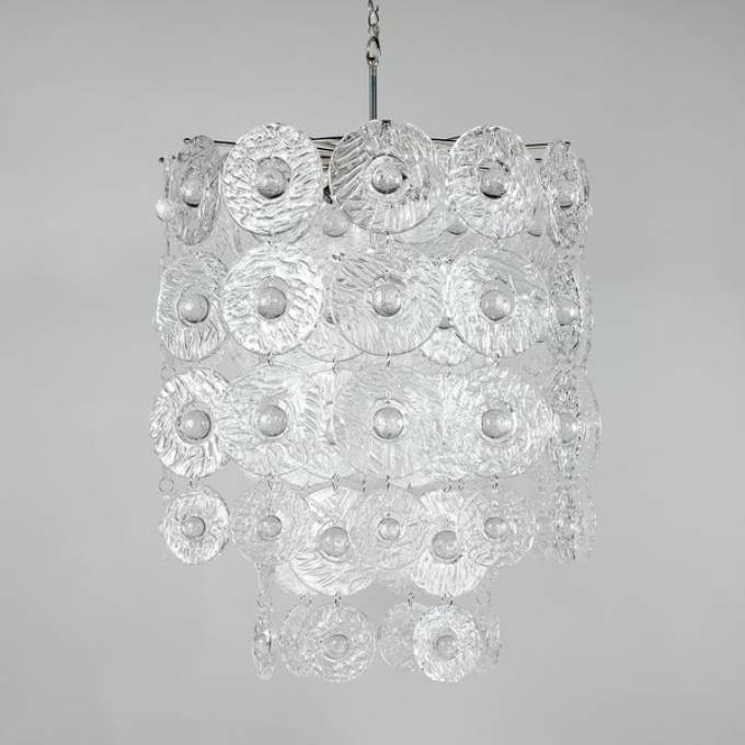 Picture of VERBIER CRYSTAL CHANDELIER, LARGE, NICKEL, 4 LIGHTS