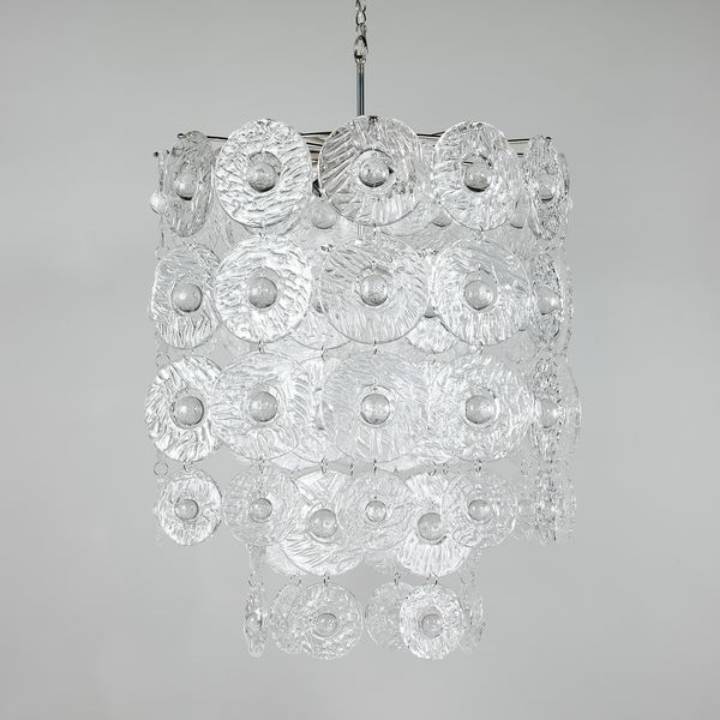 Picture of VERBIER CRYSTAL CHANDELIER, LARGE, NICKEL, 4 LIGHTS