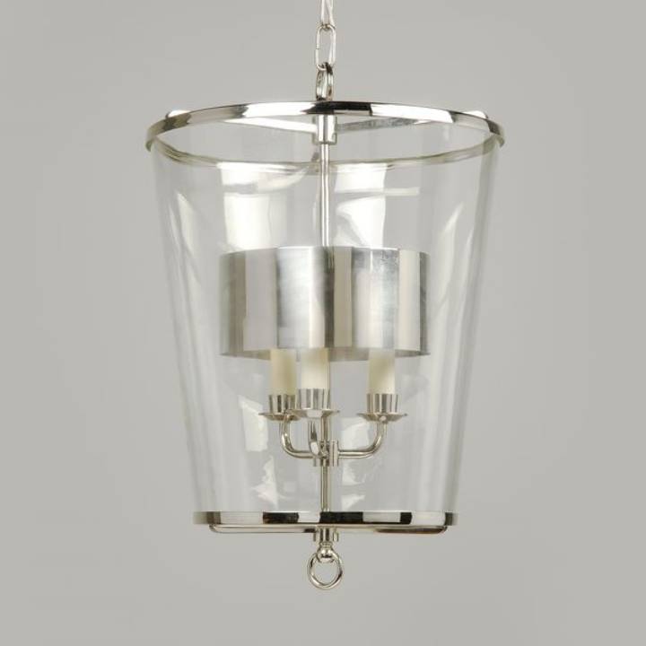 Picture of ZURICH LANTERN, LARGE, METAL SHADE, NICKEL, 3 LIGHTS