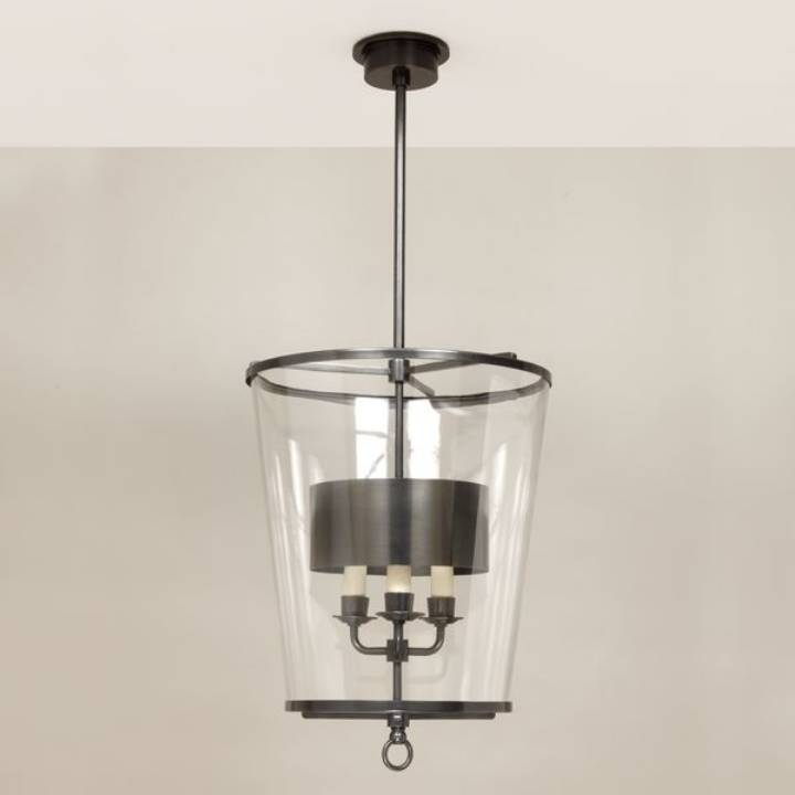 Picture of ZURICH LANTERN, SMALL, METAL SHADE, FIXED ROD, BRONZE, 3 LIG