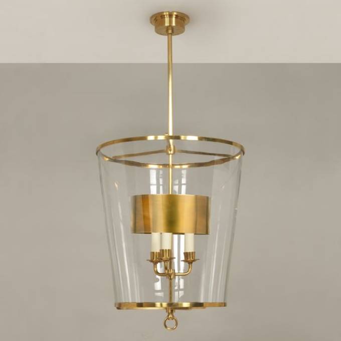 Picture of ZURICH LANTERN, LARGE, METAL SHADE, FIXED ROD, BRASS, 3 LIGH