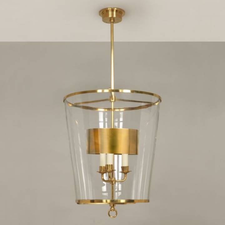 Picture of ZURICH LANTERN, LARGE, METAL SHADE, FIXED ROD, BRASS, 3 LIGH
