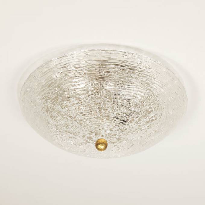 Picture of PENTLAND GLASS FLUSH MOUNT, BRASS FINIAL, 2 LIGHTS