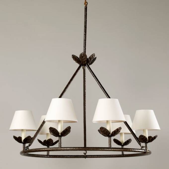 Picture of MONTFERRAT CHANDELIER WITH TOP ROD, BRONZE, 6 LIGHTS