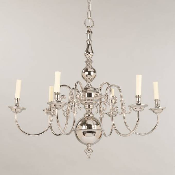 Picture of DUTCH CHANDELIER, LARGE, NICKEL, 6 LIGHTS