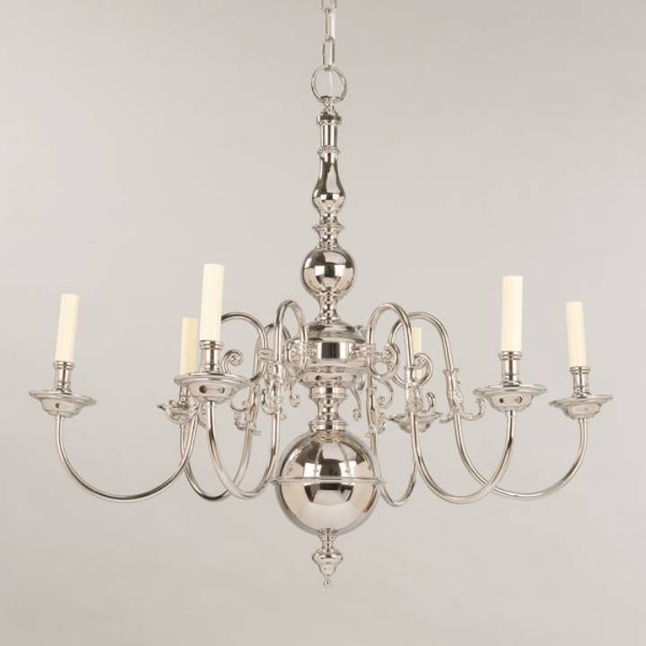 Picture of DUTCH CHANDELIER, LARGE, NICKEL, 6 LIGHTS
