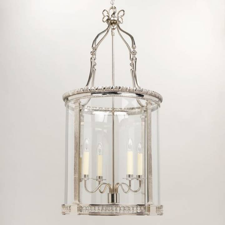 Picture of GLEDSTONE ROUND HALL LANTERN, NICKEL, 4 LIGHTS
