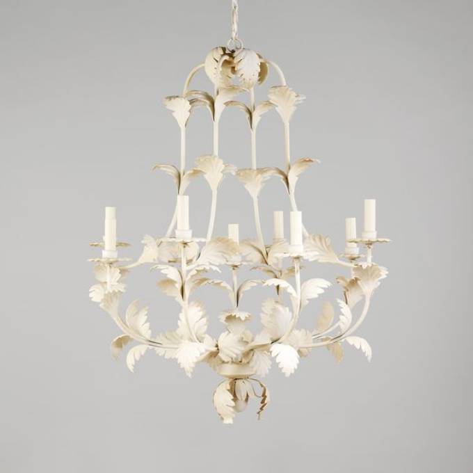 Picture of COMPIEGNE LEAF CHANDELIER, SMALL, IVORY, 9 LIGHTS