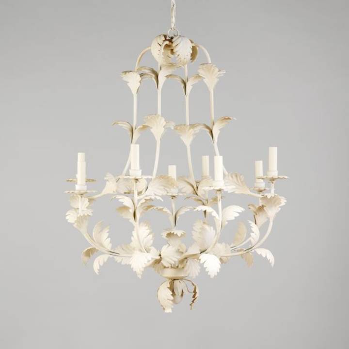 Picture of COMPIEGNE LEAF CHANDELIER, SMALL, IVORY, 9 LIGHTS