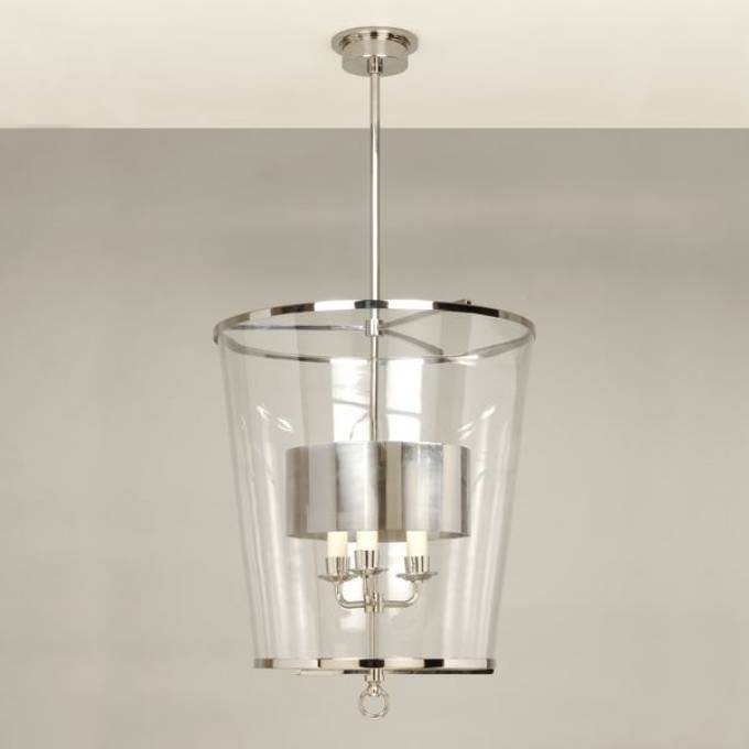Picture of ZURICH LANTERN, LARGE, METAL SHADE, FIXED ROD, NICKEL, 3 LIG