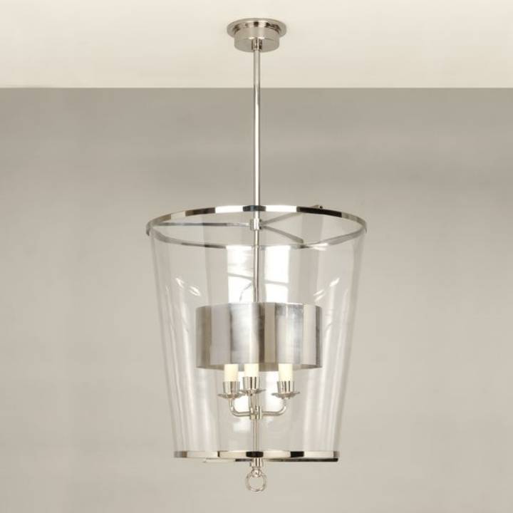 Picture of ZURICH LANTERN, LARGE, METAL SHADE, FIXED ROD, NICKEL, 3 LIG