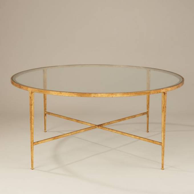Picture of LENA ROUND TABLE, GILT WITH GLASS