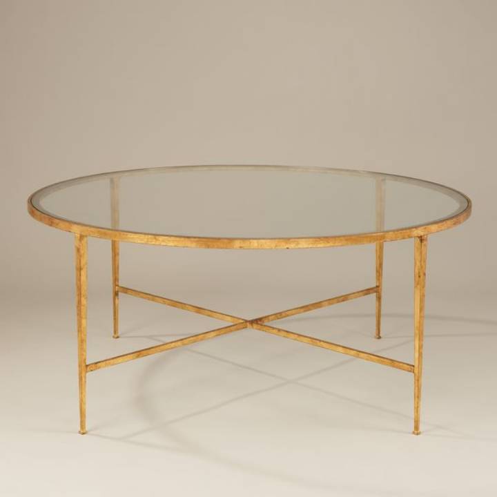 Picture of LENA ROUND TABLE, GILT WITH GLASS
