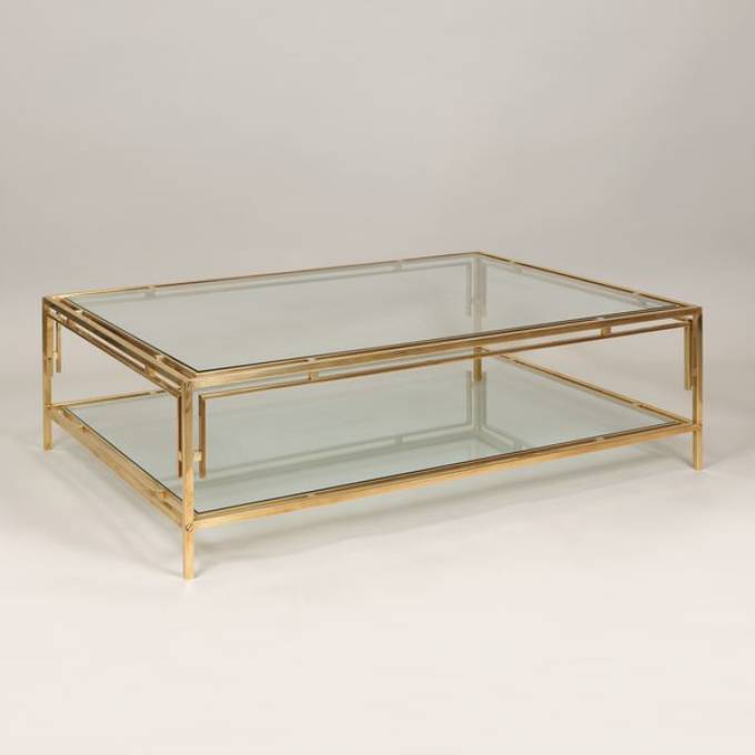 Picture of BRIDGEHAMPTON COFFEE TABLE, BRASS & GLASS
