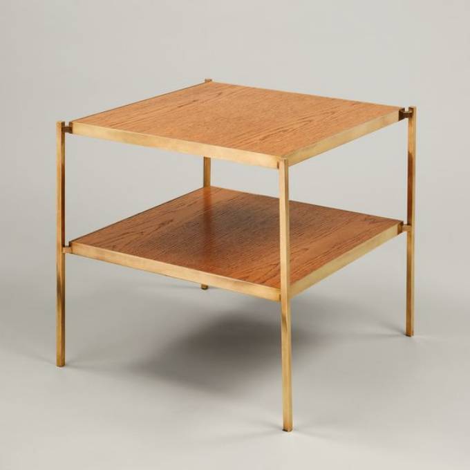 Picture of ECCLESTON TABLE, BRASS & OAK