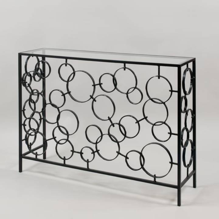 Picture of ALTON CONSOLE TABLE, BRONZE, GLASS TOP