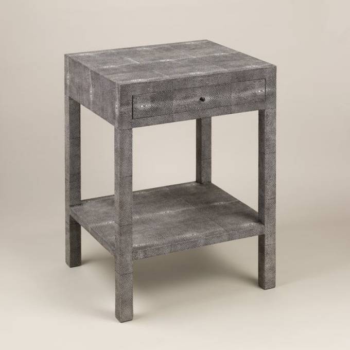 Picture of AMBERLEY TABLE, BLACK FAUX SHAGREEN