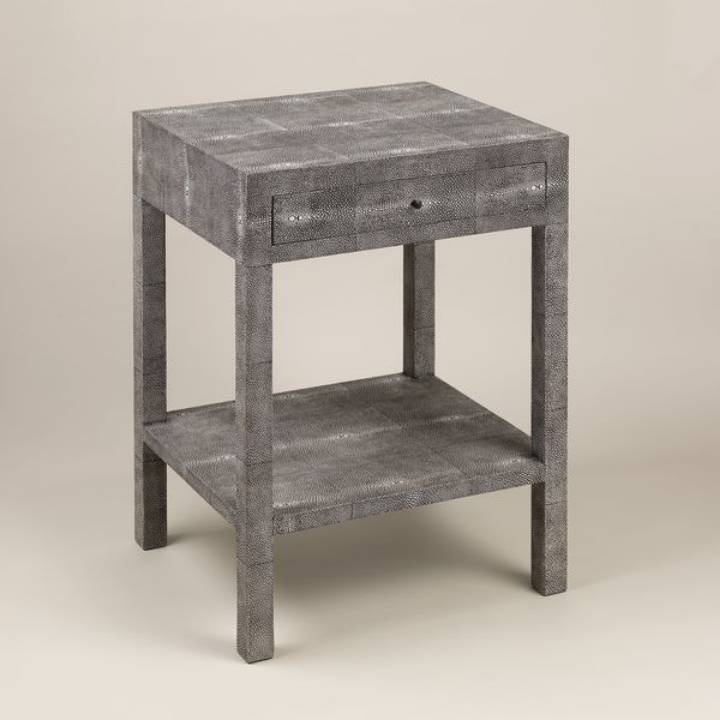 Picture of AMBERLEY TABLE, BLACK FAUX SHAGREEN