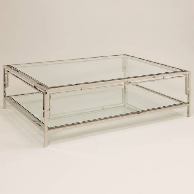 Picture of BRIDGEHAMPTON COFFEE TABLE, NICKEL & GLASS
