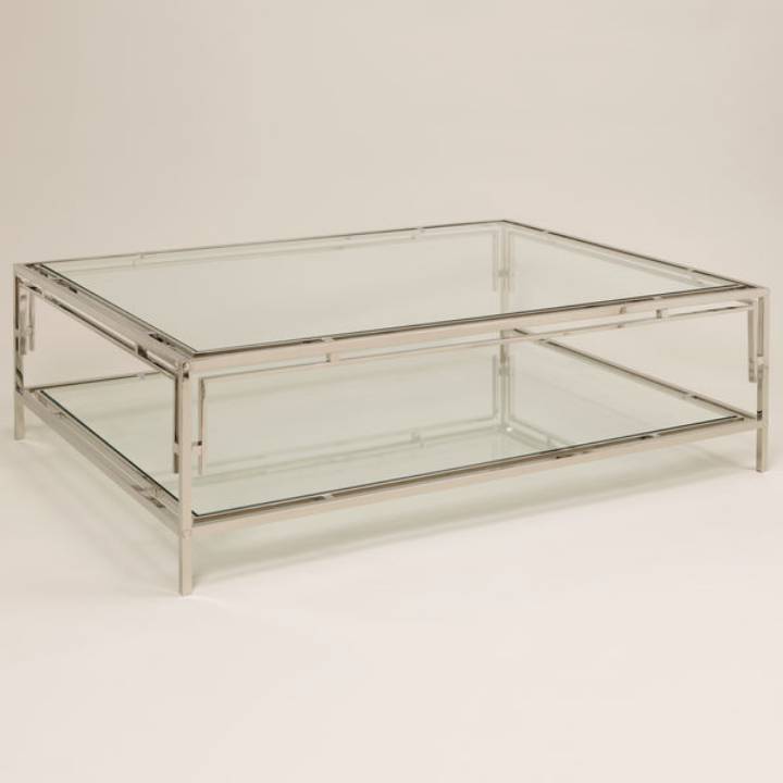 Picture of BRIDGEHAMPTON COFFEE TABLE, NICKEL & GLASS