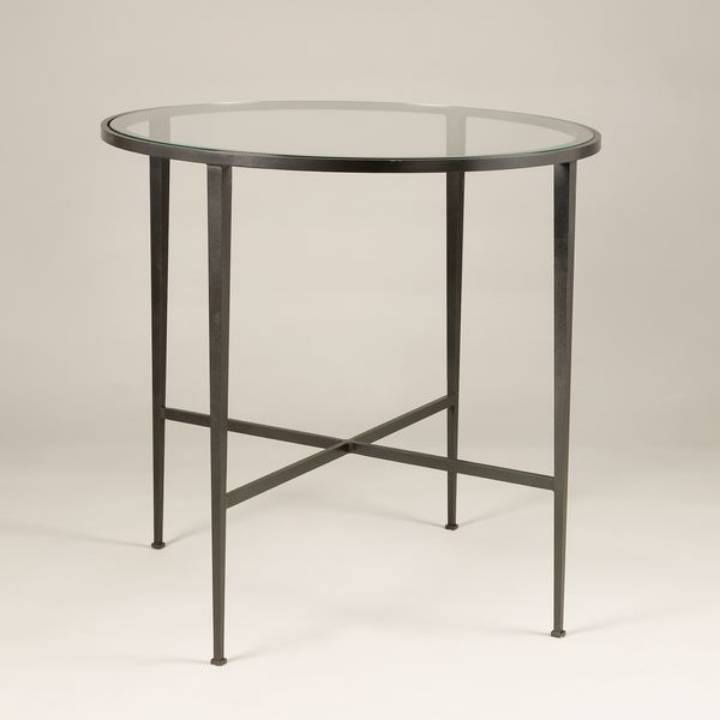 Picture of FITZROY SQUARE ETAGERE TABLE, 2 TIERS, NICKEL & GLASS