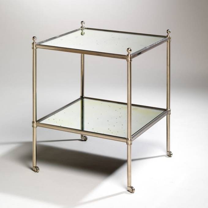 Picture of FITZROY SQUARE ETAGERE TABLE, MIRROR, 2 TIERS, NICKEL