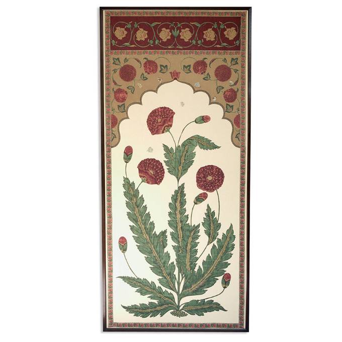 Picture of FRAMED MOGHUL PANEL - BURGUNDY