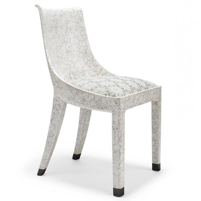 Picture of EGGSHELL CRACKLE DINING CHAIR