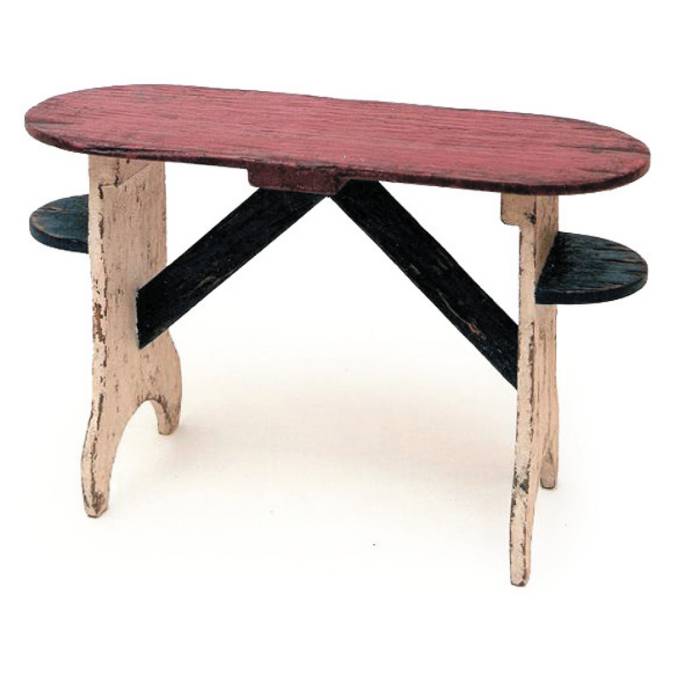 Picture of RED WHITE AND BLUE BENCH