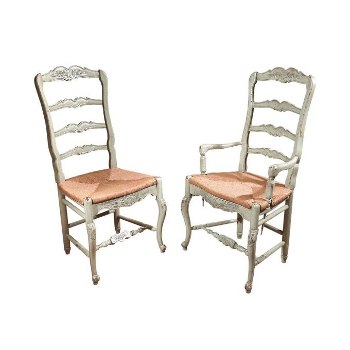 Picture of NEW COUNTRY FRENCH ARM CHAIR WITH RUSH SEAT