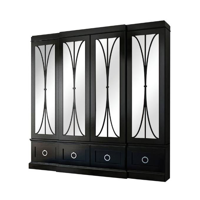 Picture of ASTORIA DISPLAY/MEDIA CABINET WITH ANTIQUE MIRROR OVAL MULLION DOORS