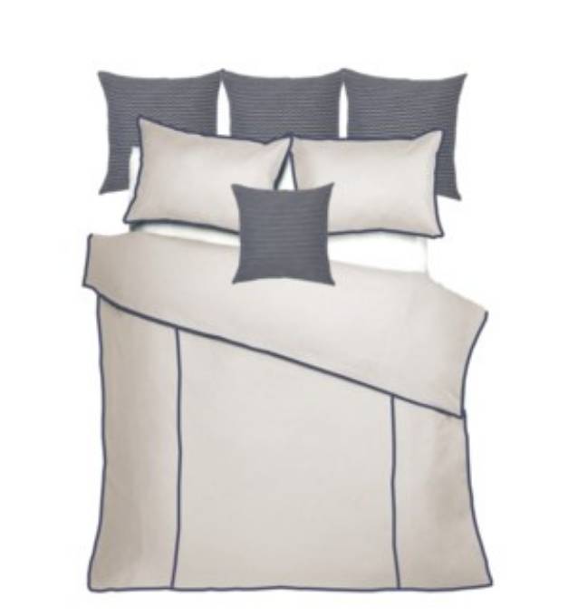 Picture of Churchill Linen - Flax with Navy Bedset - King