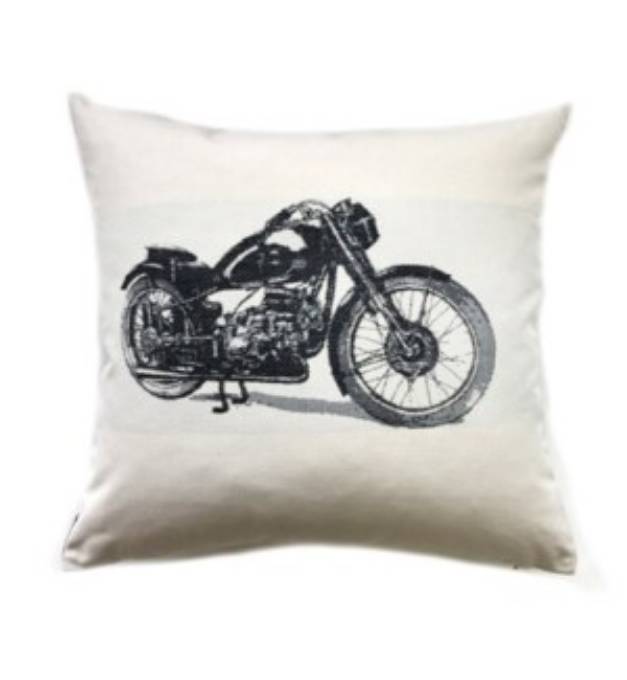 Picture of Biker - Black - Pillow - 22" x 22"