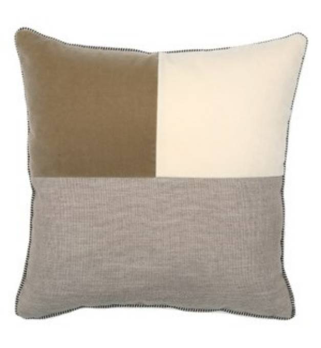 Picture of Two Tone Square Pillow - Snow / Taupe