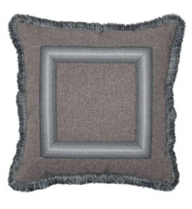 Picture of Ombre Frame Pillow with Fringe - Rogers Tweed