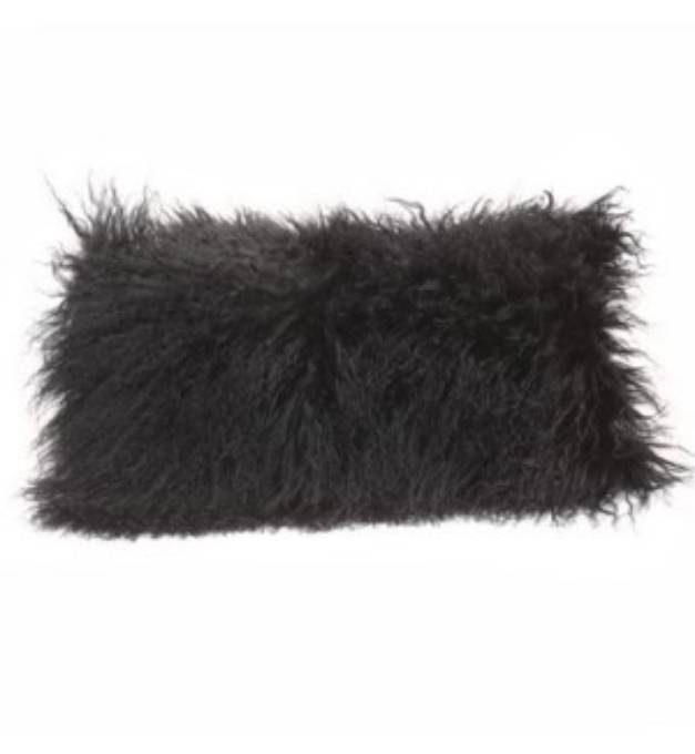 Picture of Tibetan Lamb Black Pillow - 10"x 18"