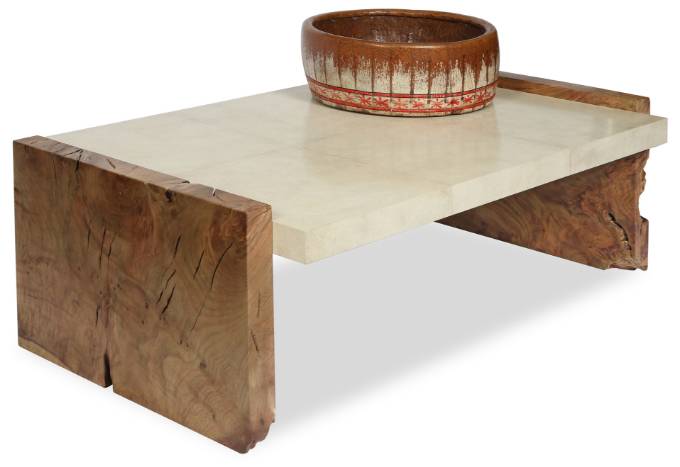 Picture of WALNUT PARCHMENT COCKTAIL TABLE