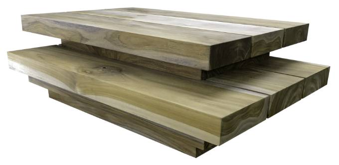 Picture of TEAK WATERFALL COCKTAIL TABLE