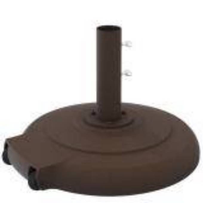 Picture of CEMENT FILLED CAST ALUMINUM BASE, 24" ROUND W/ WHEELS, 1.5" POLE