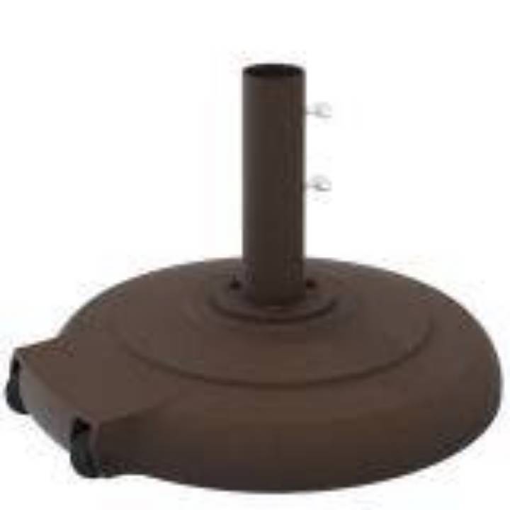 Picture of CEMENT FILLED CAST ALUMINUM BASE, 24" ROUND W/ WHEELS, 2.5" POLE