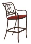 Picture of PALLADIAN CAST BAR STOOL WITH SEAT PAD - DOUBLE-C BACK