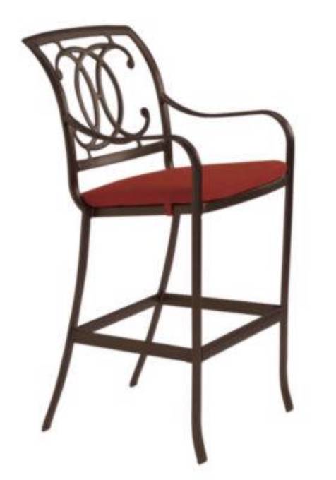 Picture of PALLADIAN CAST BAR STOOL WITH SEAT PAD - DOUBLE-C BACK