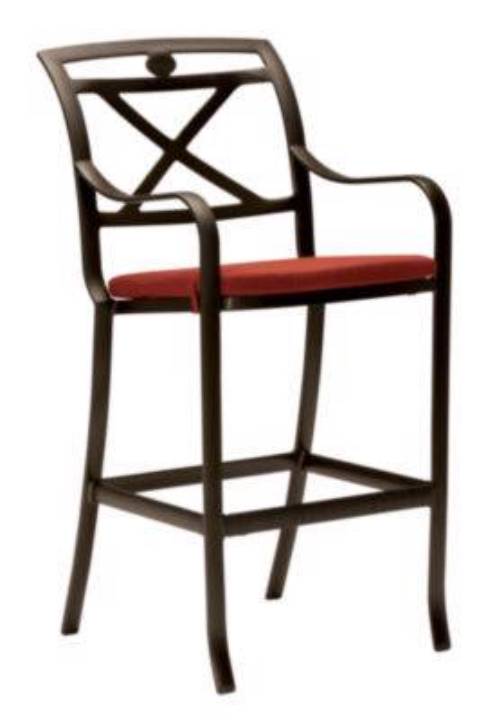 Picture of PALLADIAN CAST BAR STOOL WITH SEAT PAD - X-BACK