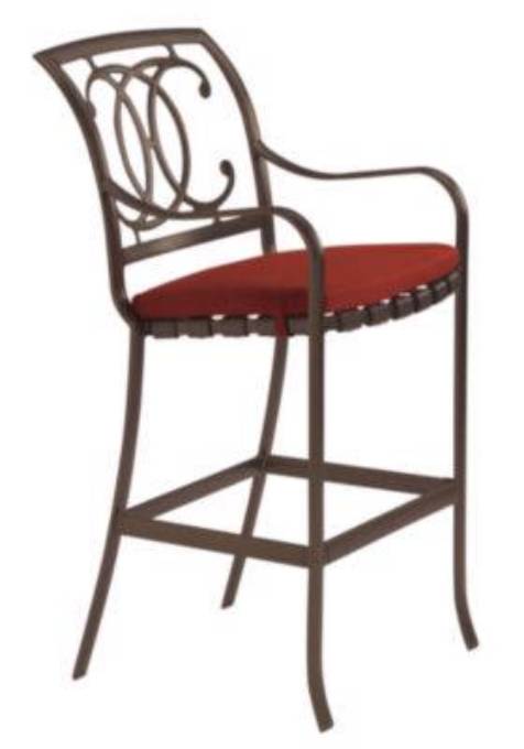 Picture of PALLADIAN STRAP BAR STOOL WITH SEAT PAD - DOUBLE-C BACK